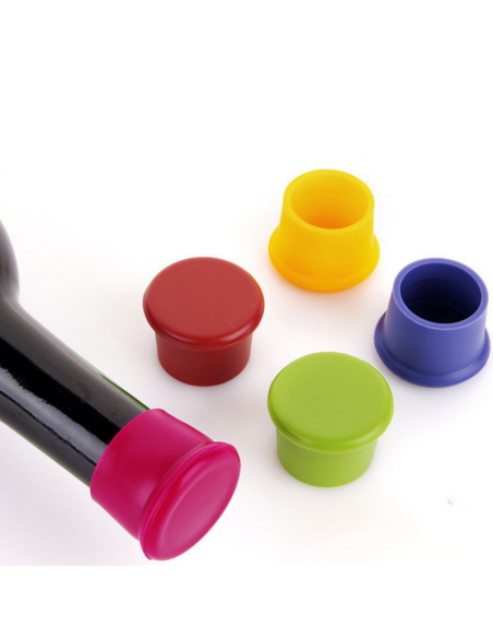 Set 5 dopuri din silicon pentru sticle, dopuri multicolore din silicon, Elastix
