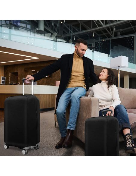 Husa bagaj marimea M, husa troler, culoare negru, Elastix