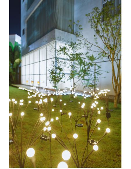 Set 2 Licurici gradina 8 becuri fiecare, leduri incarcare solara gradina, lumini gradina, Elastix