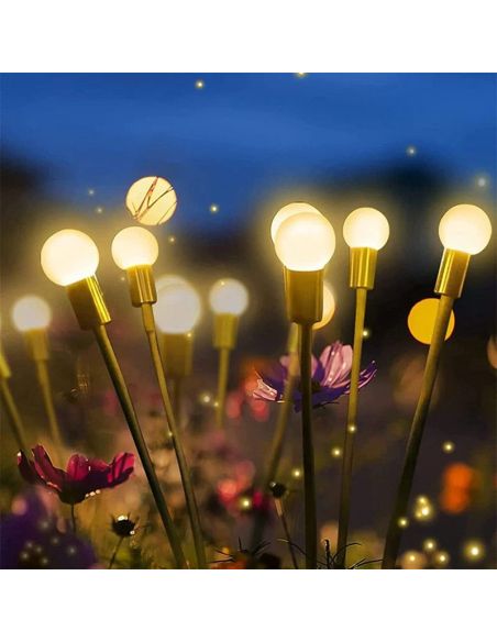 Set 2 Licurici gradina 8 becuri fiecare, leduri incarcare solara gradina, lumini gradina, Elastix