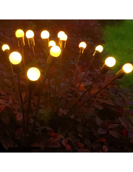 Set 2 Licurici gradina 8 becuri fiecare, leduri incarcare solara gradina, lumini gradina, Elastix