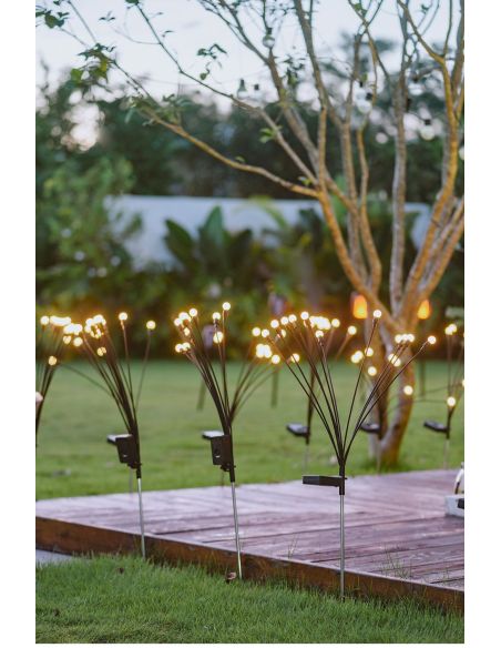 Set 2 Licurici gradina 8 becuri fiecare, leduri incarcare solara gradina, lumini gradina, Elastix