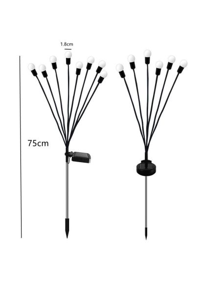 Set 2 Licurici gradina 8 becuri fiecare, leduri incarcare solara gradina, lumini gradina, Elastix