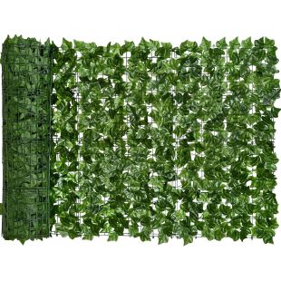 Set 20 bucati gard decorativ x 3 m lungime, gard verde cu frunze artificiale, gard artificial, Elastix