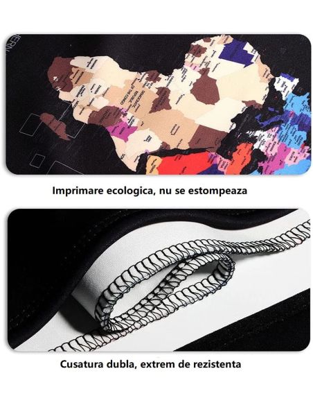 Husa bagaj marimea L, husa troler, culoare negru cu imprimeu, Elastix