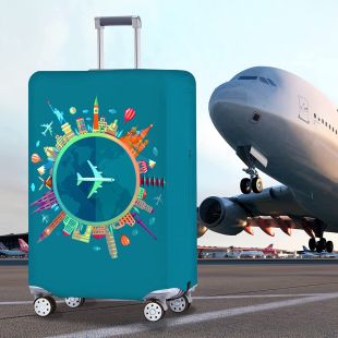 Husa bagaj marimea L, husa troler, culoare turcoaz cu...