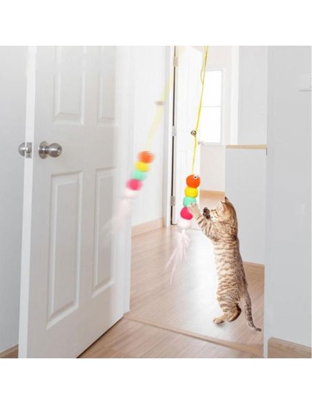 Jucarie pisici cu adezim 3M, jucarie pentru tocul usii pentru pisici, Elastix