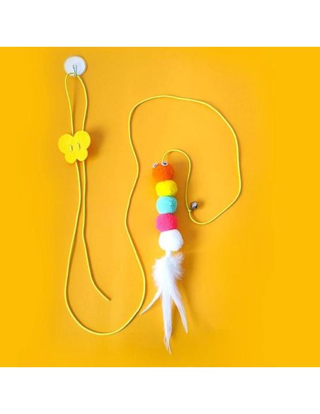 Jucarie pisici cu adezim 3M, jucarie pentru tocul usii pentru pisici, Elastix