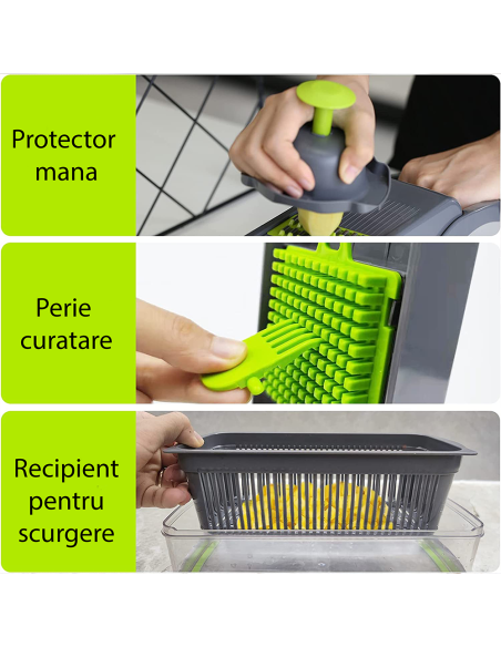 Razatoare profesionala, razatoare multifunctionala 14 in 1, feliator legume si fructe Elastix
