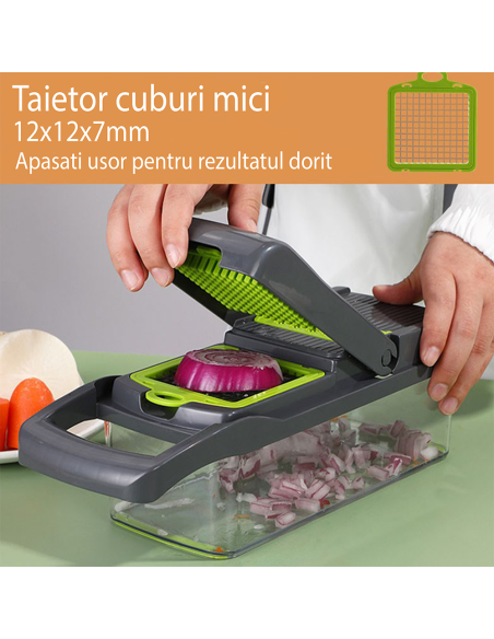 Razatoare profesionala, razatoare multifunctionala 14 in 1, feliator legume si fructe Elastix