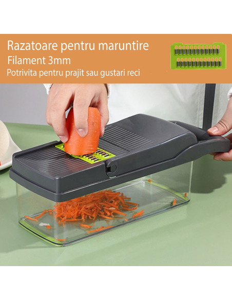 Razatoare profesionala, razatoare multifunctionala 14 in 1, feliator legume si fructe Elastix