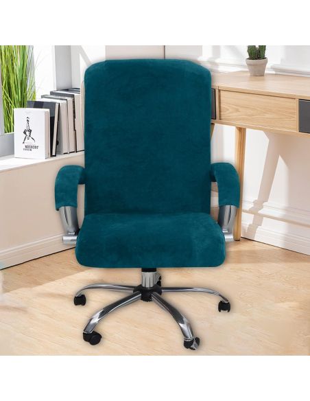 Husa scaun birou catifea turcoaz L