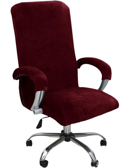 Husa scaun birou catifea visiniu L