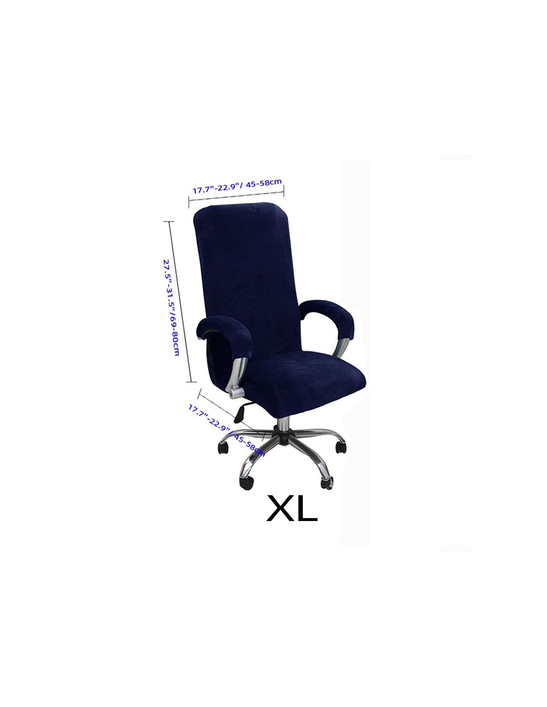 Husa scaun birou catifea turcoaz XL