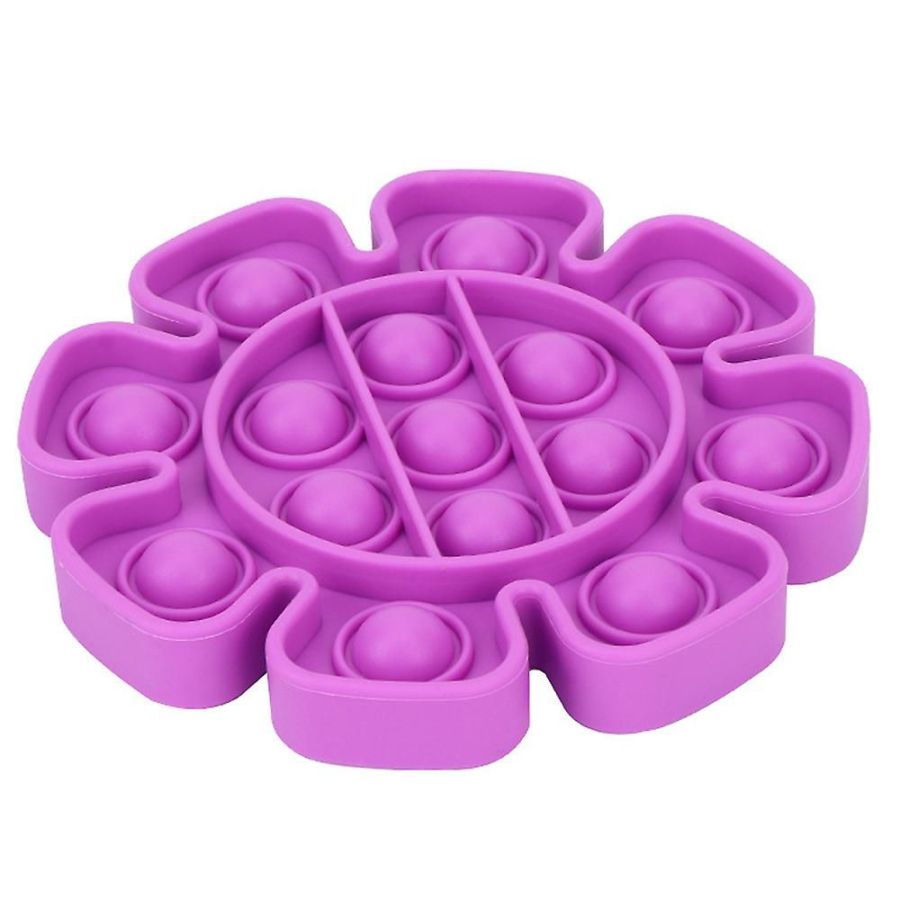 Jucarie Pop It, figurina floare mov, Elastix