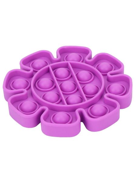 Jucarie Pop It, figurina floare mov, Elastix