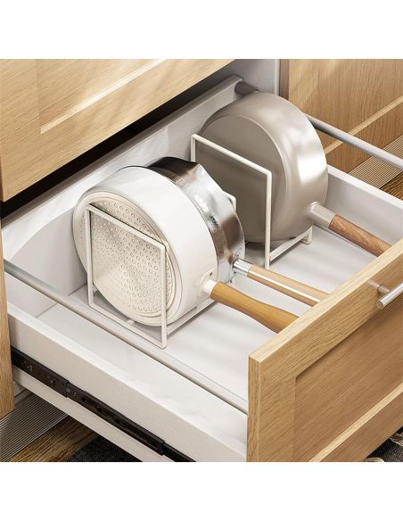 Organizator alb pentru vase marimea L, organizator farfurii Elastix