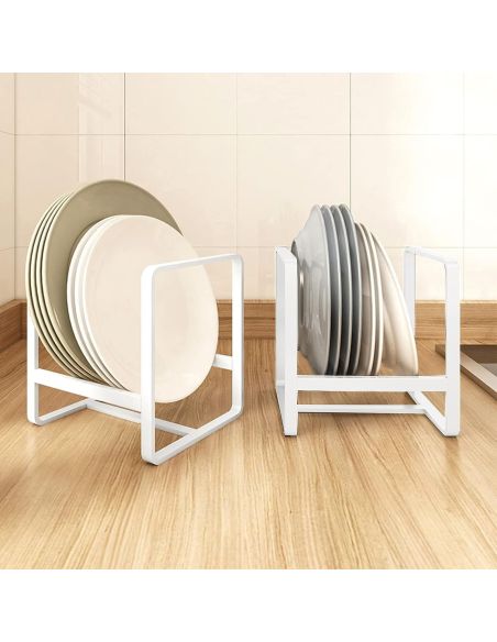 Organizator alb pentru vase marimea S, organizator farfurii Elastix