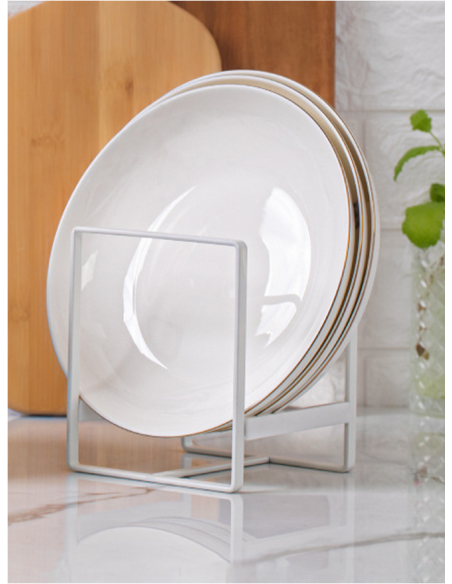 Organizator alb pentru vase marimea S, organizator farfurii Elastix