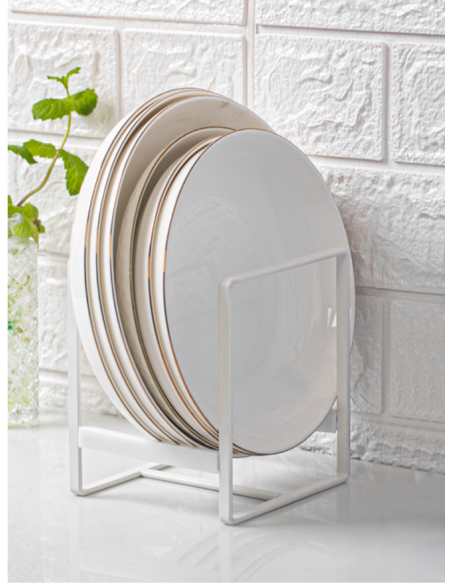 Organizator alb pentru vase marimea S, organizator farfurii Elastix