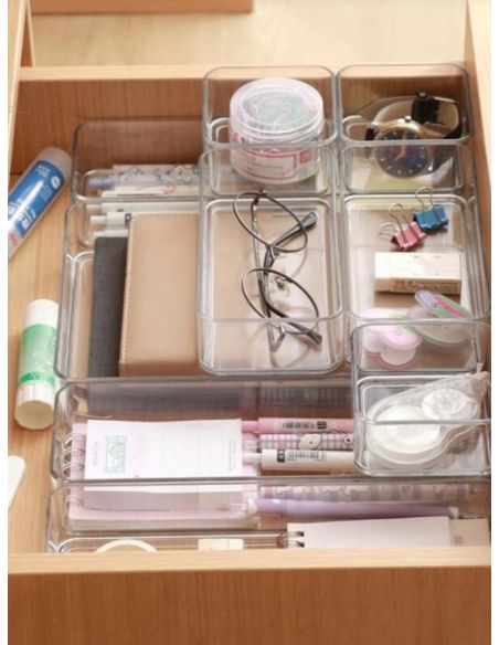 Set 8 cutii cutii pentru organizare sertare si depozitare, organizare locuinta, Elastix