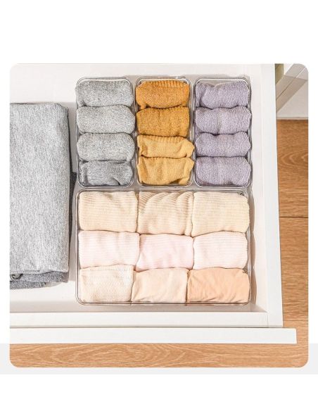 Set 8 cutii cutii pentru organizare sertare si depozitare, organizare locuinta, Elastix