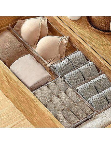 Set 8 cutii cutii pentru organizare sertare si depozitare, organizare locuinta, Elastix