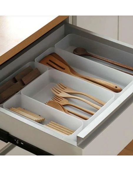 Set 4 cutii pentru organizare sertare si depozitare, organizare locuinta, Elastix