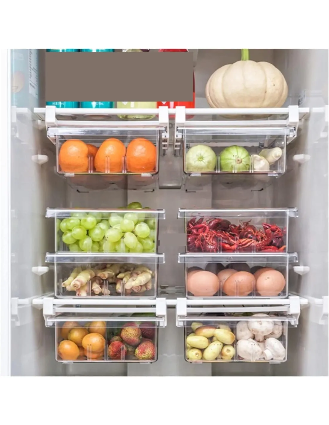 Sertar pentru frigider premium, cutie organizatoare frigider, Elastix