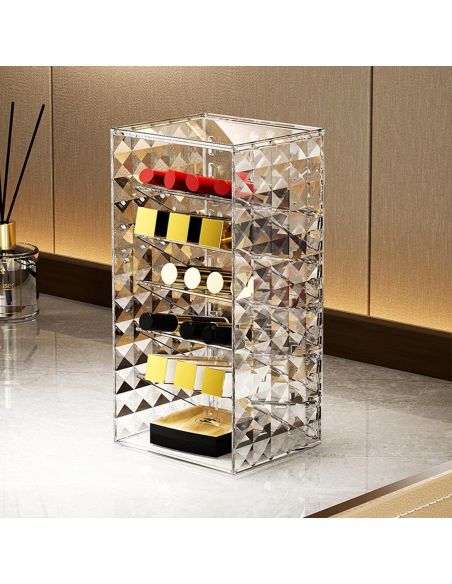 Raft diamond pentru cosmetice, organizator cu 3 etaje, organizare cosmetice, Elastix