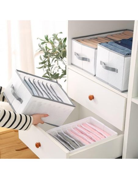 Organizator pantaloni cu 12 compartimente, organizator pentru sertare, Elastix