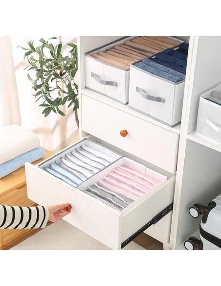 Organizator pantaloni cu 12 compartimente, organizator pentru sertare, Elastix