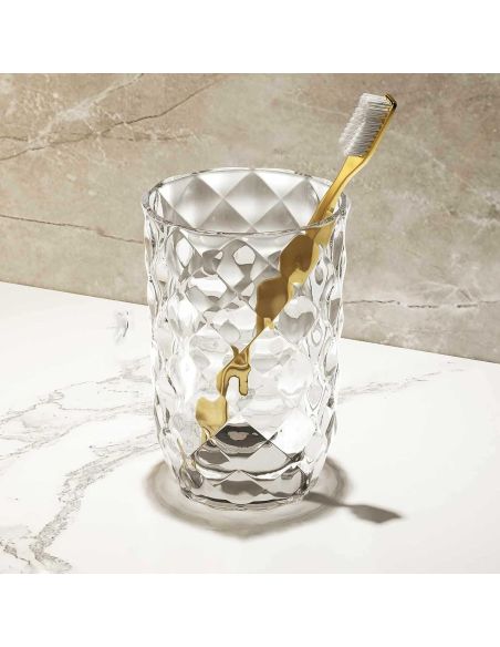 Pahar diamond pentru periuta si pasta de dinti, pahar pentru baie, Elastix