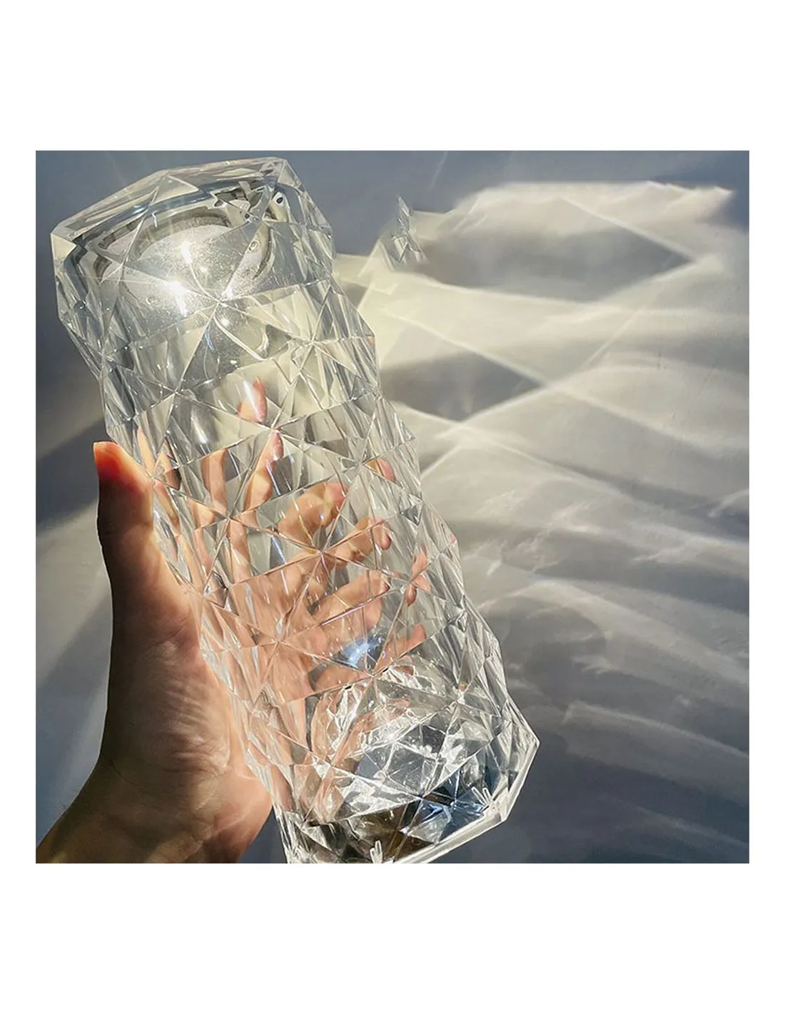 Lampa cristal 3D touch cu dimmer, lumina calda si rece, lampa incarcare usb, Elastix