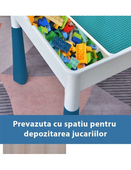 Masa pentru copii, masuta activitati cu 6 cutii pentru depozitare, Elastix