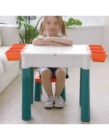 Masa pentru copii, masuta activitati cu 6 cutii pentru depozitare, Elastix