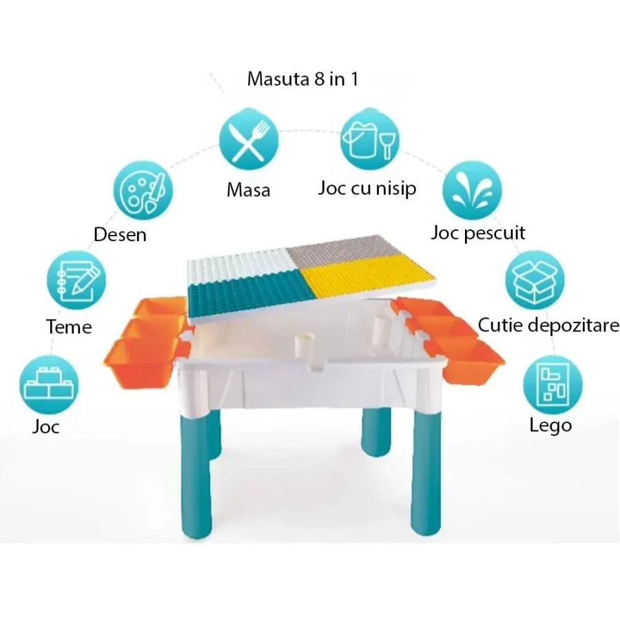 Masa pentru copii, masuta activitati cu 6 cutii...