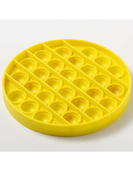 Jucarie Pop It, pop it rotund galben, Elastix