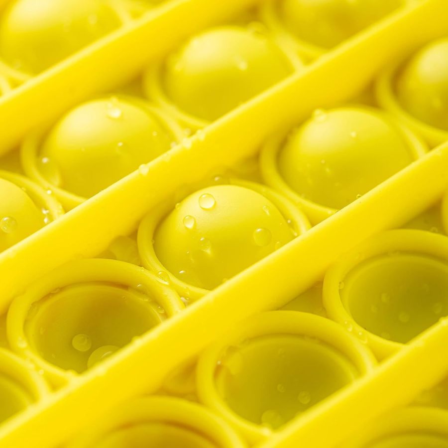 Jucarie Pop It, pop it rotund galben, Elastix