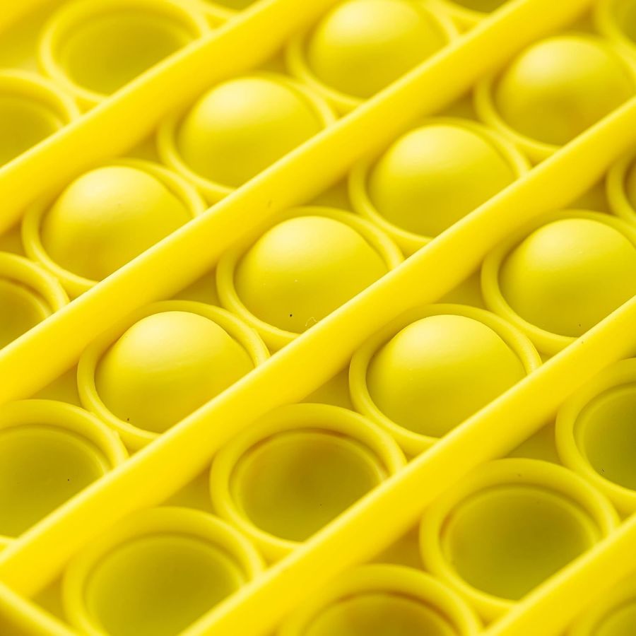 Jucarie Pop It, pop it rotund galben, Elastix