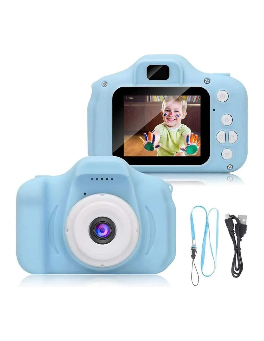 Mini aparat foto, video, jocuri albastru pentru copii, Elastix