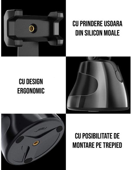 Suport rotativ pentru telefon 360, suport telefon 360gr, stabilizator telefon, Elastix