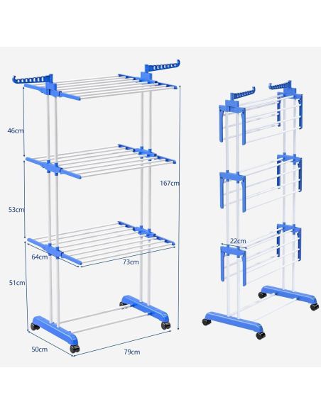 Uscator vertical pentru rufe, uscator rufe, uscator haine, Elastix