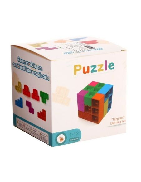Jucarie tip puzzle 3D, jucarie Pop It sub forma de cub rubik, Elastix