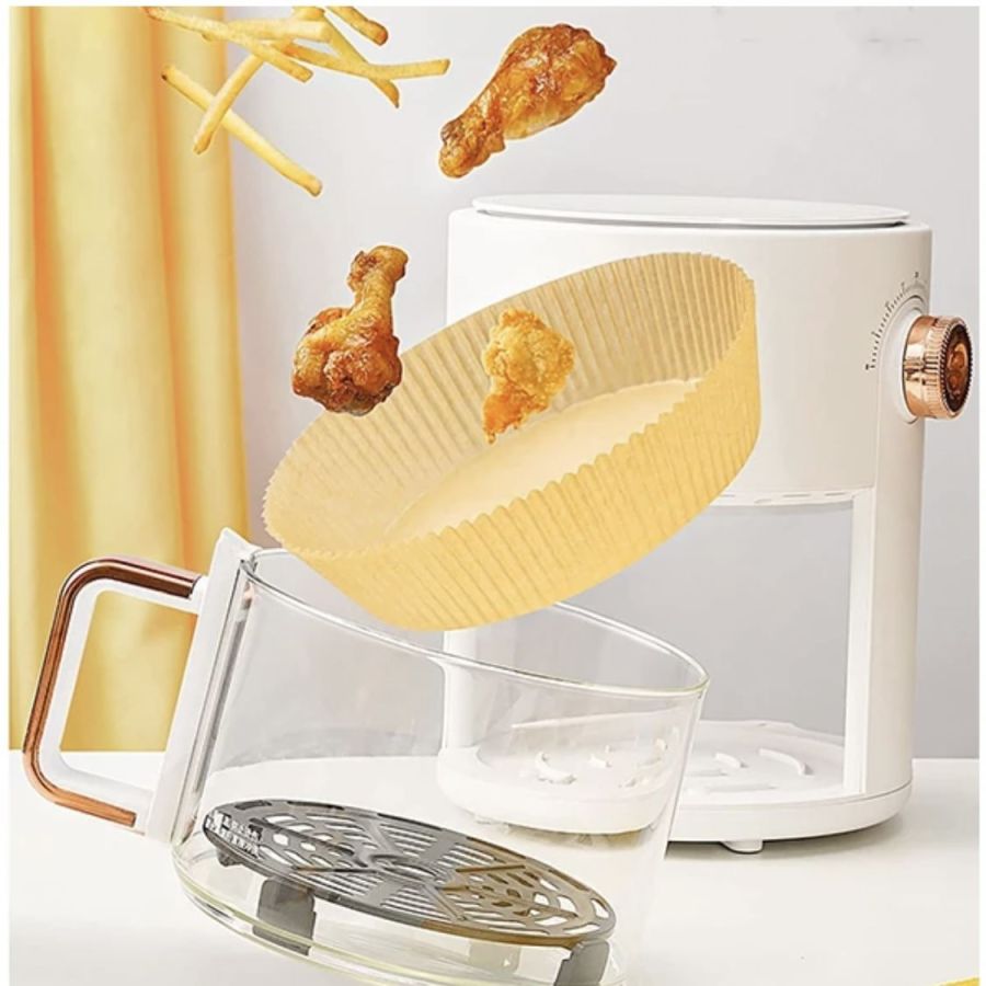 Set 50 hartii pentru Air Fryer, hartie copt air...