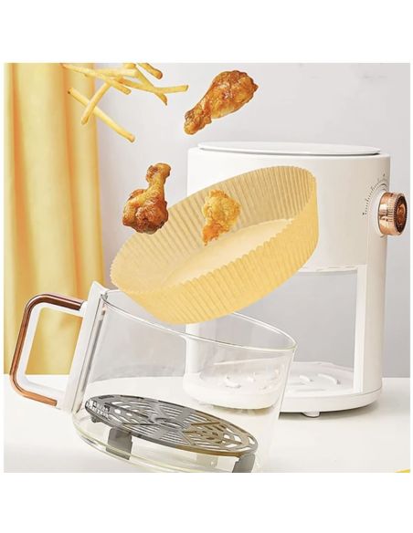 Set 50 hartii pentru Air Fryer, hartie copt air fryer, Elastix