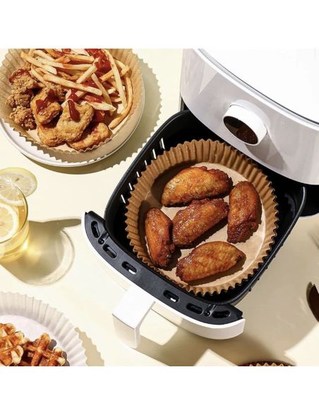 Set 50 hartii pentru Air Fryer, hartie copt air fryer, Elastix