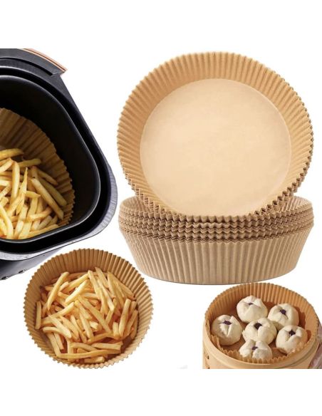 Set 50 hartii pentru Air Fryer, hartie copt air fryer, Elastix