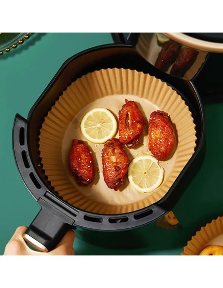 Set 50 hartii pentru Air Fryer, hartie copt air fryer, Elastix