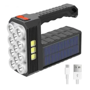 Lanterna portabila cu 8 LED-uri, lanterna cu USB si incarcare solara, santerna solaraElastix
